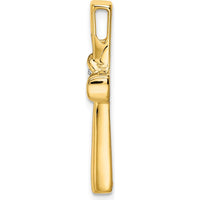 14K Yellow Gold Polished Diamond Cross Slide Pendant - 0.104 Carat Round Diamond by Oro Pregiato