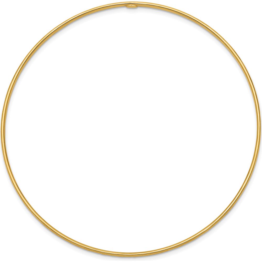 14K Yellow Gold Polished Diamond-Cut 1.50mm Slip-On Round Bangle Bracelet - 8 Inches by Oro Pregiato
