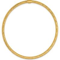 14K Yellow Gold Polished Diamond-Cut 3.00mm Slip-On Bangle Bracelet by Oro Pregiato