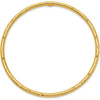 14K Yellow Gold Polished Diamond-Cut 3.00mm Slip-On Round Bangle Bracelet by Oro Pregiato