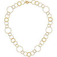14K Yellow Gold Polished Diamond-Cut and Textured Circles 18" Necklace by 0