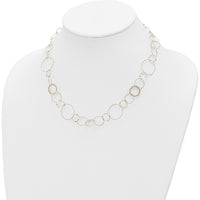 14K Yellow Gold Polished Diamond-Cut and Textured Circles 18" Necklace by 0