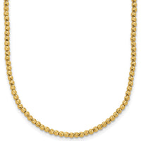 14K Yellow Gold Polished Diamond-Cut Beaded 18" Necklace by 0