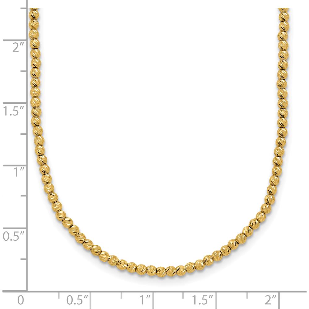 14K Yellow Gold Polished Diamond-Cut Beaded 18" Necklace by 0