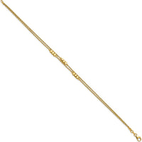 14K Yellow Gold Polished Diamond-Cut Beaded Double Strand Bracelet - 7.5” Length by Oro Pregiato