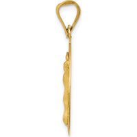 14K Yellow Gold Polished Diamond-Cut Corpus Circle Pendant by Oro Pregiato