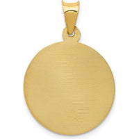 14K Yellow Gold Polished Diamond-Cut Corpus Circle Pendant by Oro Pregiato