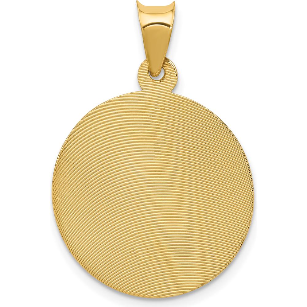 14K Yellow Gold Polished Diamond-Cut Corpus Circle Pendant by Oro Pregiato