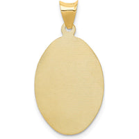 14K Yellow Gold Polished Diamond-Cut Corpus Oval Pendant - Religious and Meaningful Design by Oro Pregiato