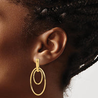 14K Yellow Gold Polished Diamond Cut Dangle Earrings with Post & Push Back Closure by 0
