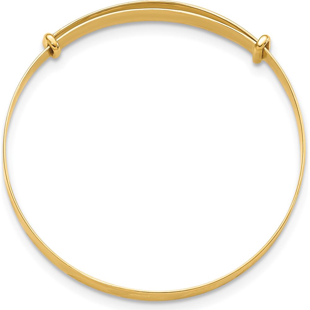 14K Yellow Gold Polished Diamond-Cut Expandable Baby Bangle by Oro Pregiato