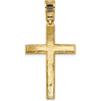 14K Yellow Gold Polished Diamond-Cut Fancy Latin Cross Pendant - 49.6mm Length by Oro Pregiato