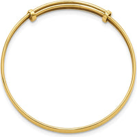 14K Yellow Gold Polished Diamond-Cut Flexible Baby Bangle by Oro Pregiato