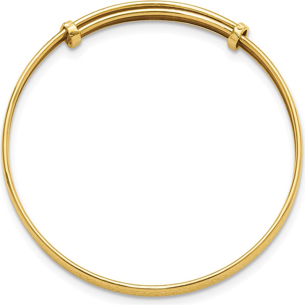 14K Yellow Gold Polished Diamond-Cut Flexible Baby Bangle by Oro Pregiato
