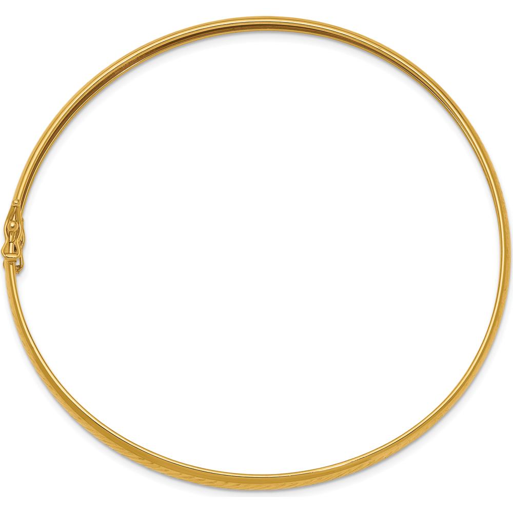 14K Yellow Gold Polished Diamond-Cut Flexible Bangle Bracelet - 4.25mm by Oro Pregiato