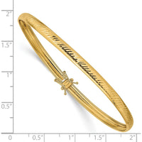 14K Yellow Gold Polished Diamond-Cut Flexible Bangle Bracelet - 4.25mm by Oro Pregiato