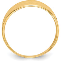 14K Yellow Gold Polished Diamond-Cut Four Ridge Fashion Dome Ring by Oro Pregiato