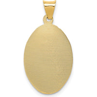 14K Yellow Gold Polished Diamond-cut Our Lady of Guadalupe Oval Pendant by Oro Pregiato