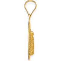 14K Yellow Gold Polished Diamond-Cut Our Lady Of Guadalupe Round Pendant - 28.5mm by Oro Pregiato