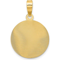14K Yellow Gold Polished Diamond-Cut Our Lady Of Guadalupe Round Pendant - 28.5mm by Oro Pregiato
