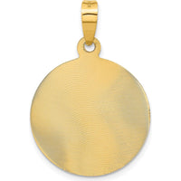 14K Yellow Gold Polished Diamond-cut Our Lady of Guadalupe Round Pendant - 33mm Length by Oro Pregiato