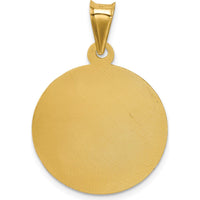14K Yellow Gold Polished Diamond-Cut Sagrado Corazon de Jesus Round Pendant by Oro Pregiato