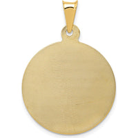 14K Yellow Gold Polished Diamond-cut Sagrado Corazon de Jesus Round Pendant by Oro Pregiato