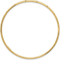 14K Yellow Gold Polished Diamond-cut Slip-on Bangle Bracelet - 2mm Width by Oro Pregiato