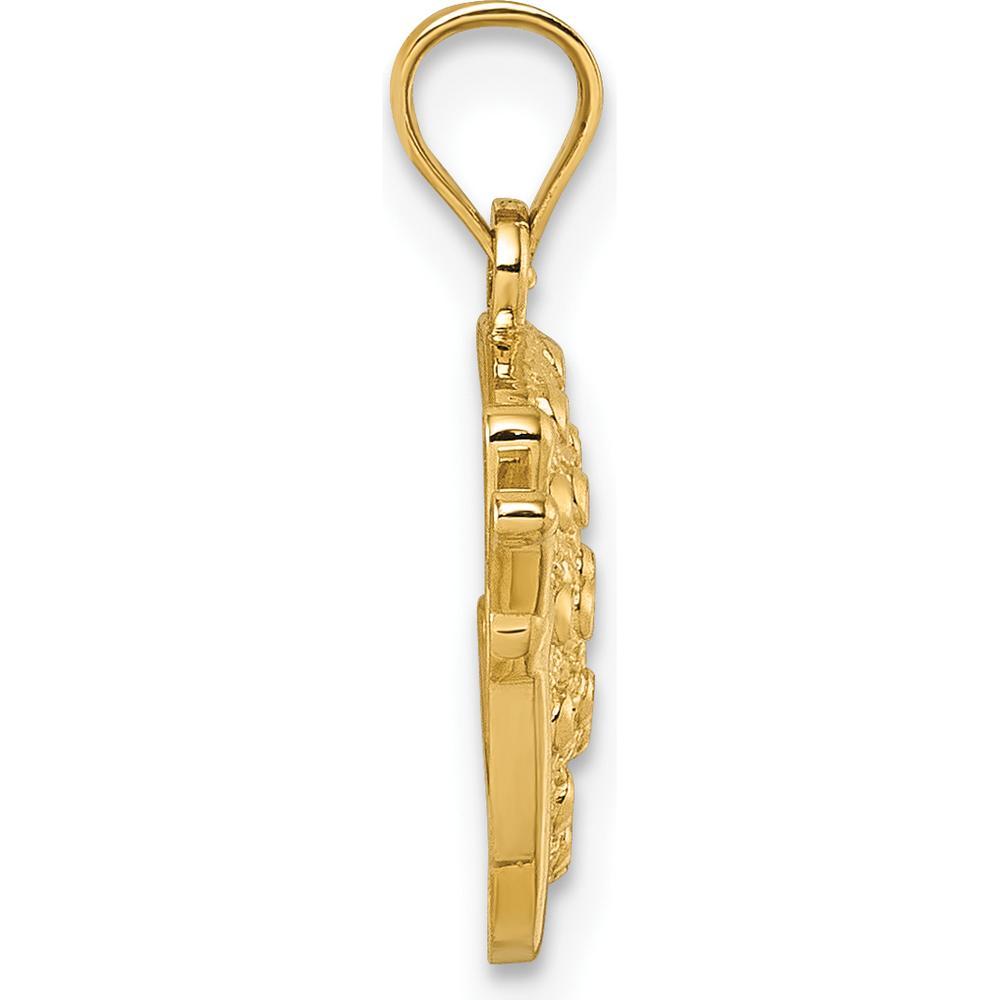 14K Yellow Gold Polished Diamond-Cut Snail Pendant by Oro Pregiato