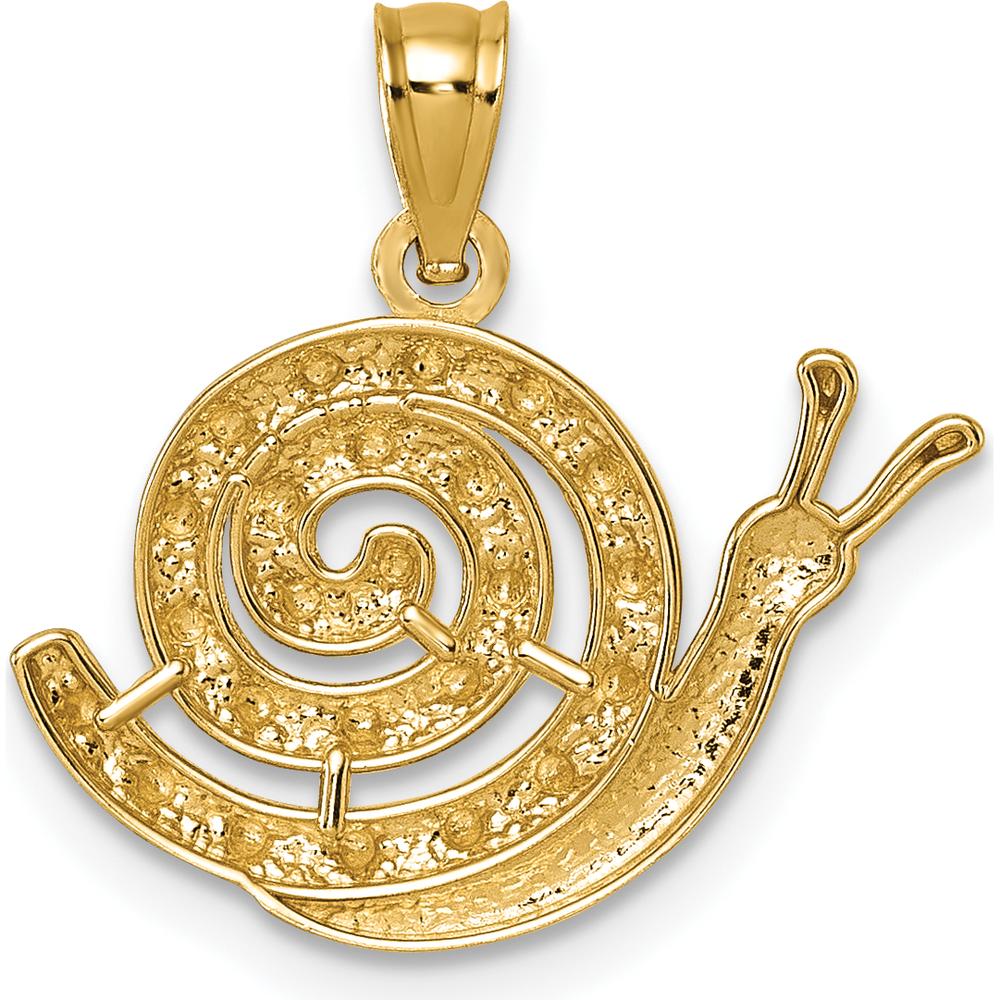 14K Yellow Gold Polished Diamond-Cut Snail Pendant by Oro Pregiato
