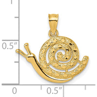 14K Yellow Gold Polished Diamond-Cut Snail Pendant by Oro Pregiato