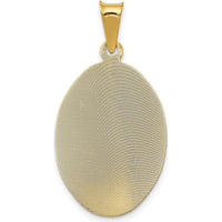 14K Yellow Gold Polished Diamond-Cut Solid Our Lady of Guadalupe Oval Pendant - 34mm Length by Oro Pregiato