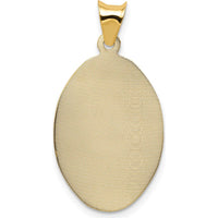 14K Yellow Gold Polished Diamond-Cut Solid Sagrado Corazon de Jesus Oval Pendant by Oro Pregiato