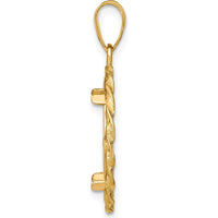14K Yellow Gold Polished Diamond-Cut Twisted Wire Coin Bezel Pendant - 16.5mm Prong Pendant for 1/10 oz. American Eagle Coin by Numis Coin Jewelry