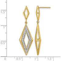 14K Yellow Gold Polished Diamond Dangle Earrings with 64 Round Diamonds - 0.52 Carat Total Diamond Weight by Monteluci Fine Jewelry