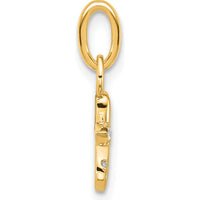 14K Yellow Gold Polished Diamond Dragonfly Charm - 0.09 Carat Total Diamond Weight by Oro Pregiato
