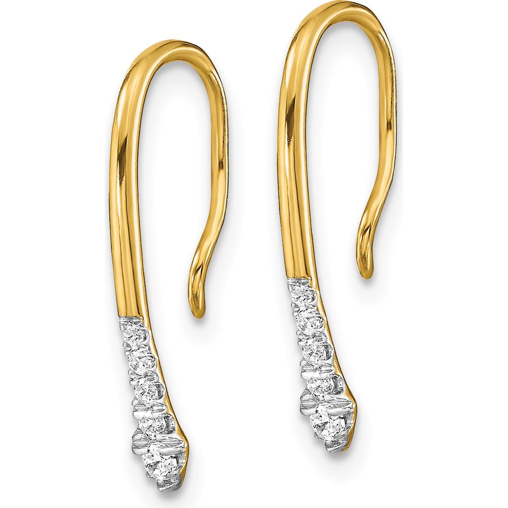 14K Yellow Gold Polished Diamond Drop Earrings - 0.06 Carat Total Diamond Weight by Oro Pregiato
