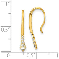 14K Yellow Gold Polished Diamond Drop Earrings - 0.06 Carat Total Diamond Weight by Oro Pregiato