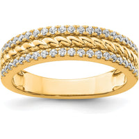 14K Yellow Gold Polished Diamond Fashion Ring with Twisted Band - 0.30 Carat Total Diamond Weight by 0