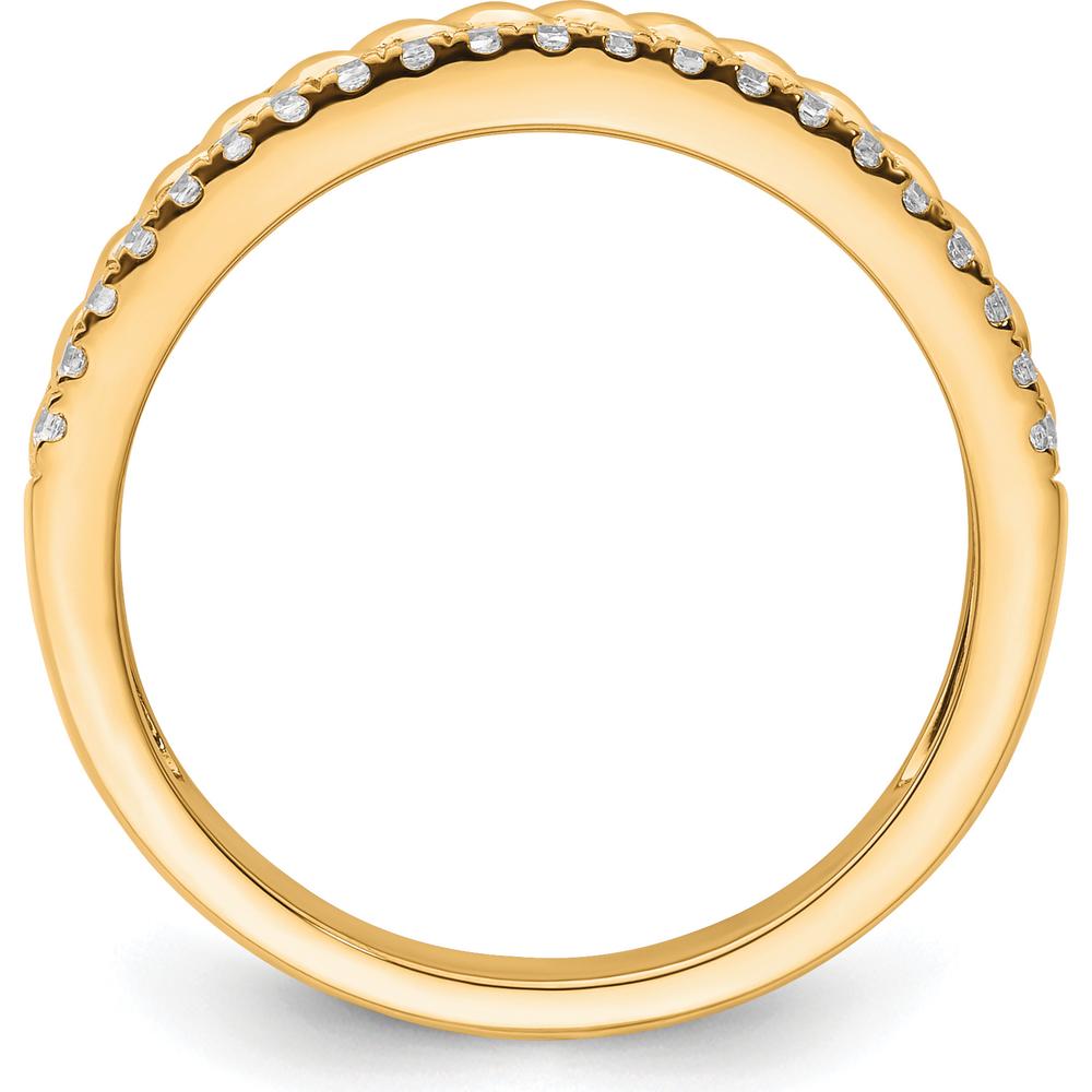 14K Yellow Gold Polished Diamond Fashion Ring with Twisted Band - 0.30 Carat Total Diamond Weight by 0