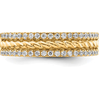 14K Yellow Gold Polished Diamond Fashion Ring with Twisted Band - 0.30 Carat Total Diamond Weight by 0