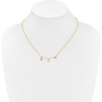 14K Yellow Gold Polished Diamond Heart and Circle Pendant Necklace - 1/10 Carat Total Diamond Weight by Monteluci Fine Jewelry