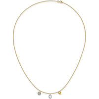 14K Yellow Gold Polished Diamond Heart and Circle Pendant Necklace - 1/10 Carat Total Diamond Weight by Monteluci Fine Jewelry