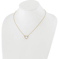 14K Yellow Gold Polished Diamond Heart Necklace - 1/5 Carat Total Diamond Weight by Monteluci Fine Jewelry