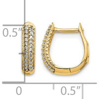 14K Yellow Gold Polished Diamond Hinged Hoop Earrings - 0.004 Carat Total Diamond Weight by Oro Pregiato