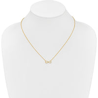 14K Yellow Gold Polished Diamond Infinity Necklace with 0.06 Carat Round Diamonds - 18 Inches by Monteluci Fine Jewelry