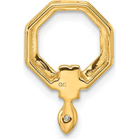 14K Yellow Gold Polished Diamond Octagon Chain Slide Pendant - 0.07 Carat Total Diamond Weight by Oro Pregiato
