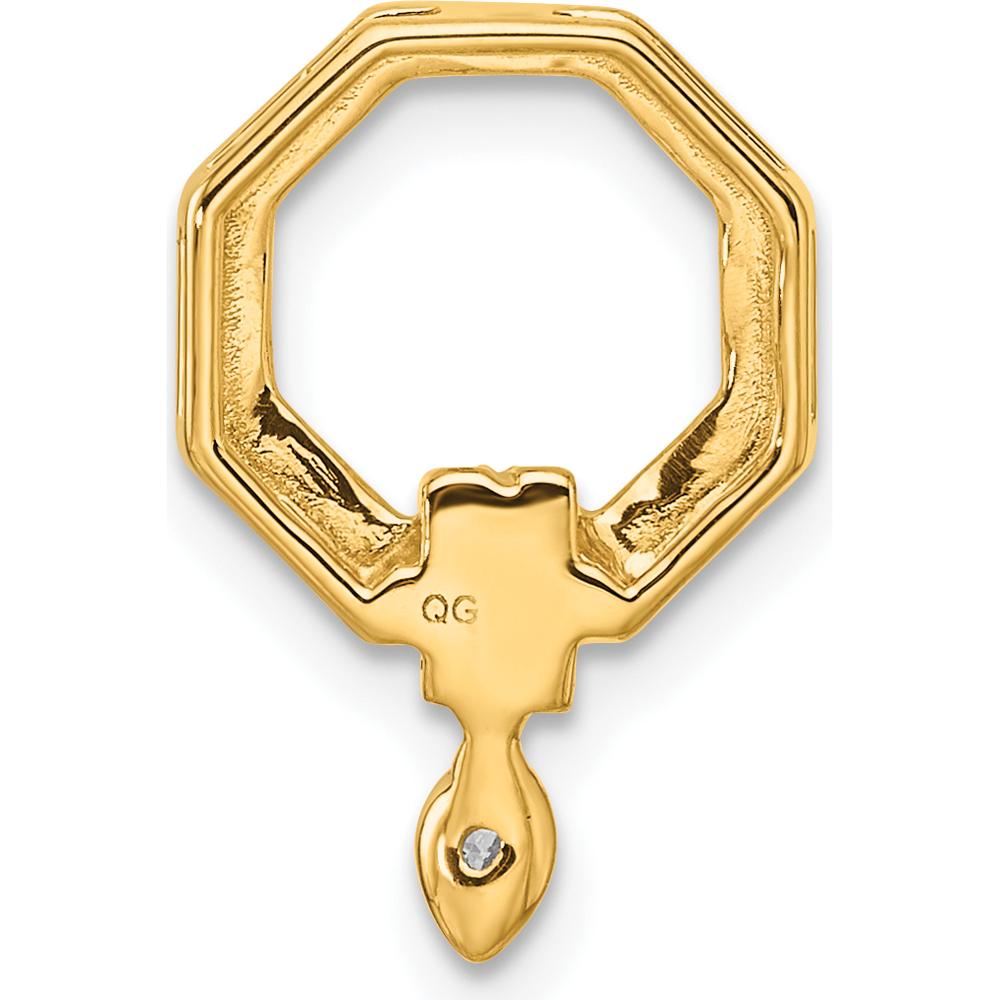 14K Yellow Gold Polished Diamond Octagon Chain Slide Pendant - 0.07 Carat Total Diamond Weight by Oro Pregiato