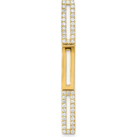 14K Yellow Gold Polished Diamond Rectangle Link Pendant - 0.22 Carat Total Diamond Weight by Monteluci Fine Jewelry