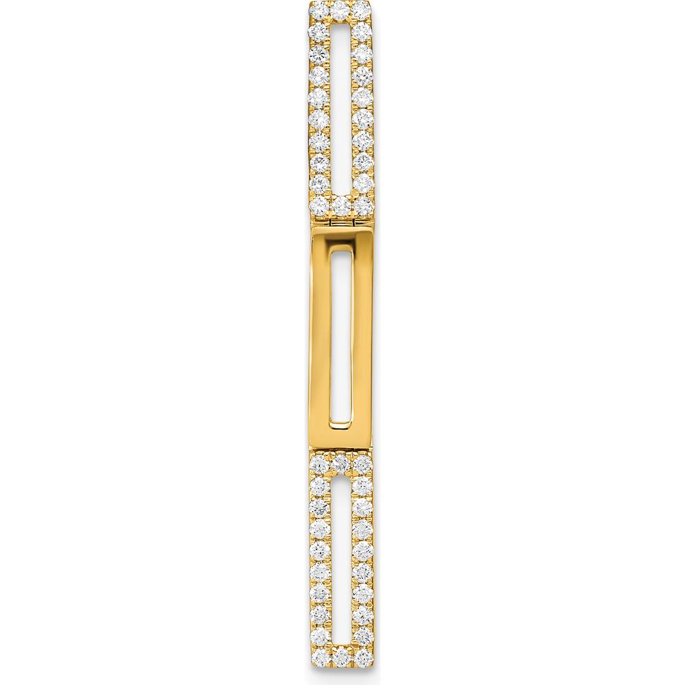 14K Yellow Gold Polished Diamond Rectangle Link Pendant - 0.22 Carat Total Diamond Weight by Monteluci Fine Jewelry